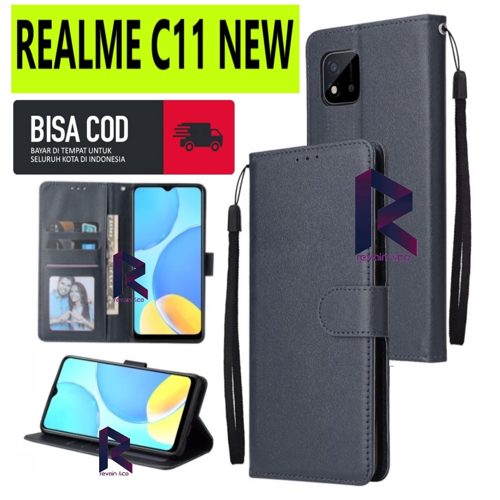 NEW REALME C11 2021 CASING DOMPET FLIP WALLET LEATHER KULIT PREMIUM SARUNG BUKA TUTUP FLIP CASE REALME C11 2021