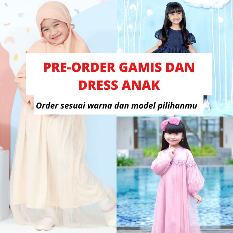 KHUSUS PREORDER DRESS BRUKAT GAMIS ANAK CUSTOMS