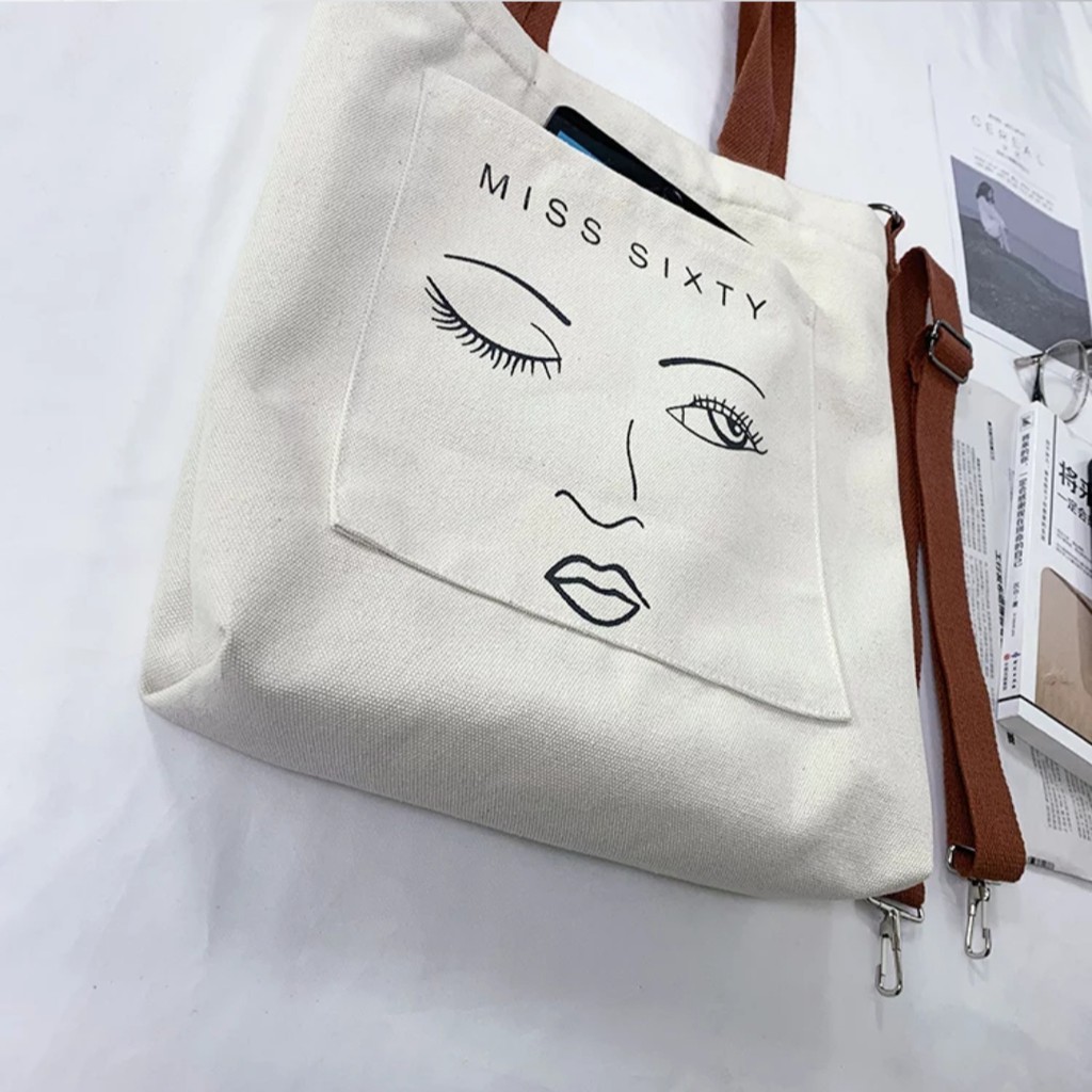 Should Bag - Tas Tote Bag Wanita Terbaru 2021 Kekinian Motif Carakter Fashion Lucu Tas Selempang Wanita Multifungsi Korean Style Murah