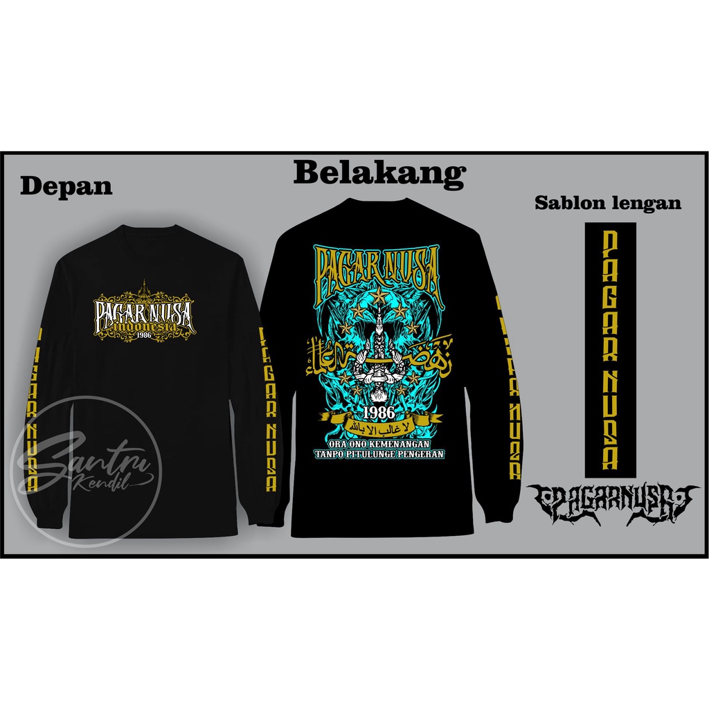 KAOS PAGAR NUSA / KAOS PAGAR NUSA KUALITAS DISTRO BAHAN    PREMIUM / KAOS PAGAR NUSA LENGAN PANJANG 