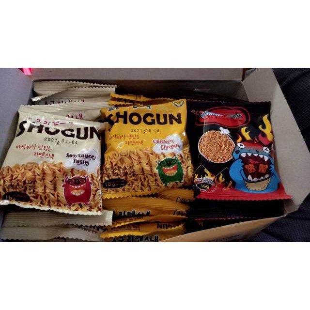 Mie Shogun Korea Snack Mie Kremes 1box isi 20pack