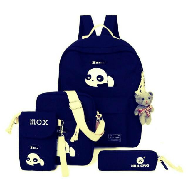 YA 679 - tas ransel backpack set 4 in 1 panda / ransel anak / ransel beranak