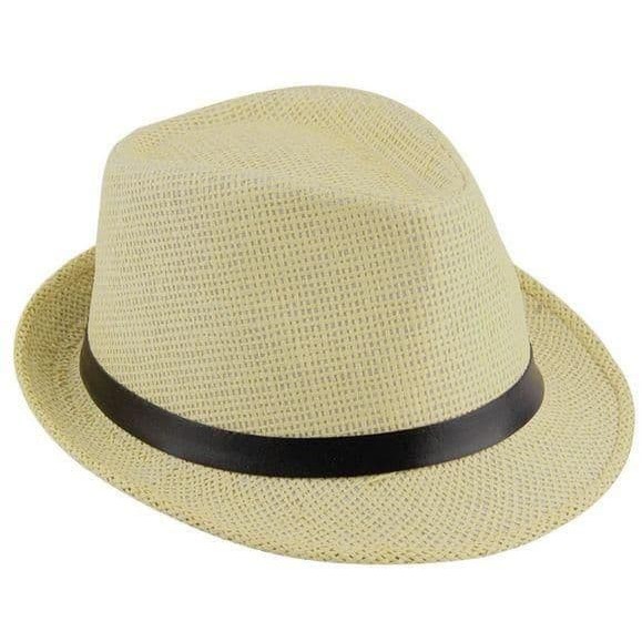 Topi Men Women Straw Trilby Hat Fedora Cuban koboi