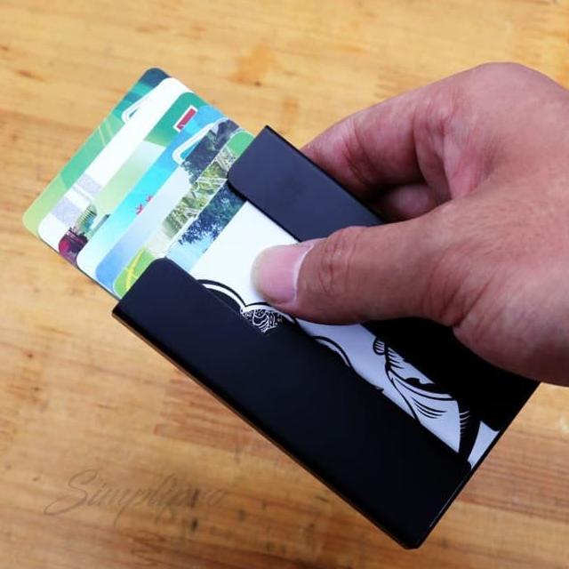 

Office & Stationery | Document Organizer | Tempat Kartu Nama Slide Stainless Steel Card Holder | Best Seller