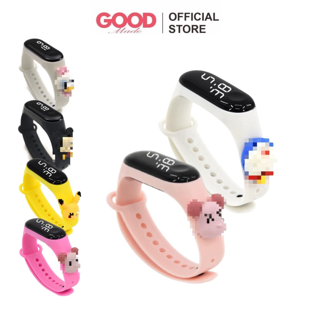 GOOD MADE - Jam Tangan Anak Karakter LED Motif Kartun Gelang Anak Perempuan Laki Laki Silikon Tahan Air Murah | COD