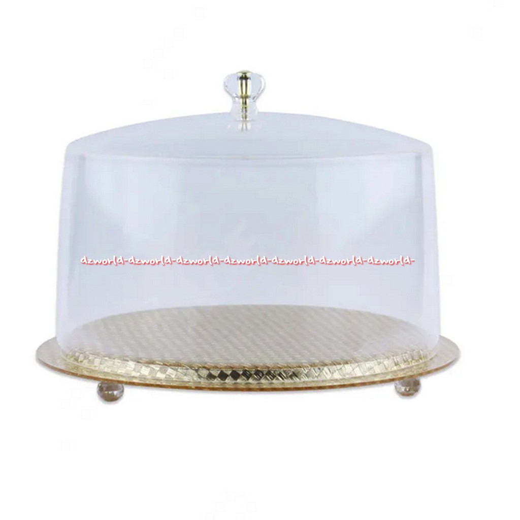 Krishome Cake Stand Gold Circle Tempat Snack Kue Cemilan Model 31cm