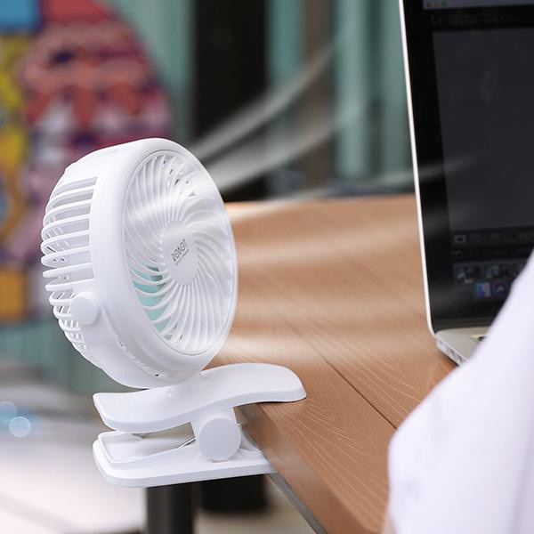 ROBOT RT-BF14 PORTABLE USB RECHARGEABLE 2000mAh LED ILLUMINATED DESKTOP FAN