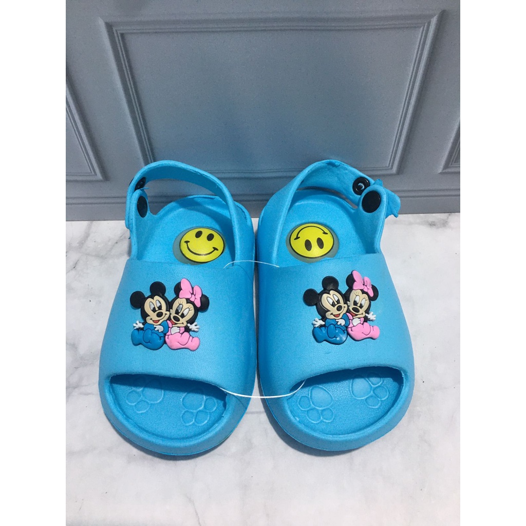 YT-725D-5 Sandal Selop Anak Cewek / Sandal Bunyi Cit Cit Karakter Mickey Minnie Merek Yutu Size 19-24