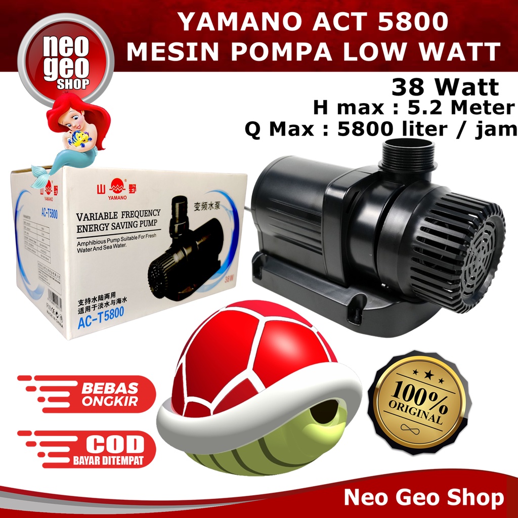 YAMANO ACT5800 ACT T 5800 AC T5800 Mesin Pompa Air Kolam Ikan Low Watt