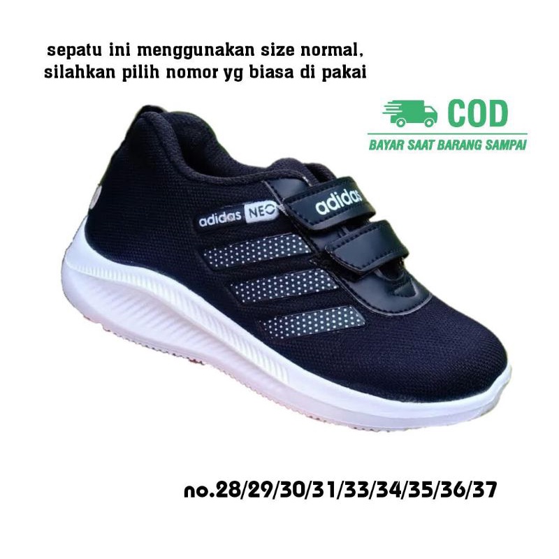 Sepatu anak Full Hitam / Sepatu anak ukuran 28-37 / Sepatu Anak laki-laki perempuan / Sepatu sekolah anak / sepatu sneakers / SEPATU HITAM POLOS / SEPATU ANAK LAKI-LAKI