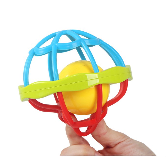 BALL | Mainan Edukasi Anak / Mainan Bayi Bola Rattle Teether Kerincing Motif Lebah BPA FREE