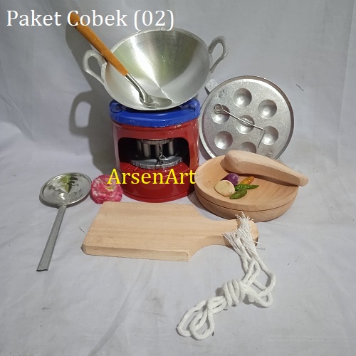 Kitchen Set - Mainan Masak Masakan Anak Perempuan Paket Cobek 02 Real Pict 7 Barang Kompor Minyak Warna Bisa Pilih