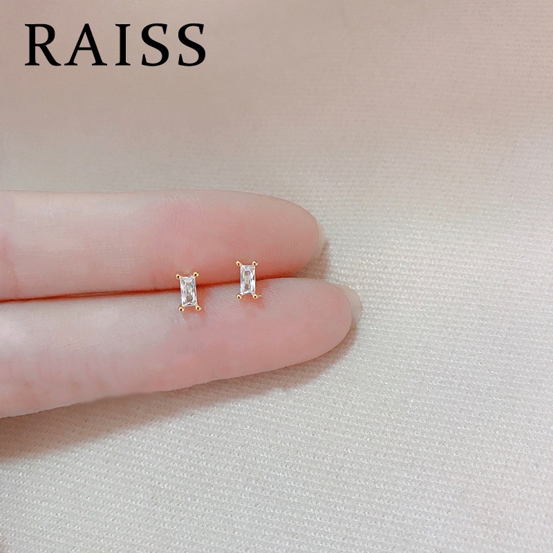 Anting Bulat Mini Lapis Emas 14K Dengan Batu Zircon Kubik Untuk Wanita