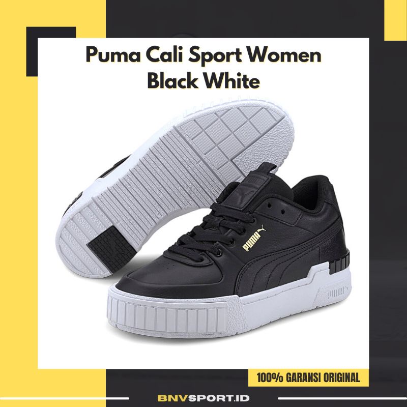 Sepatu Casual Wanita Puma Cali Sport Wmns Black White 373871-02 Original Sneakers Women Shoes