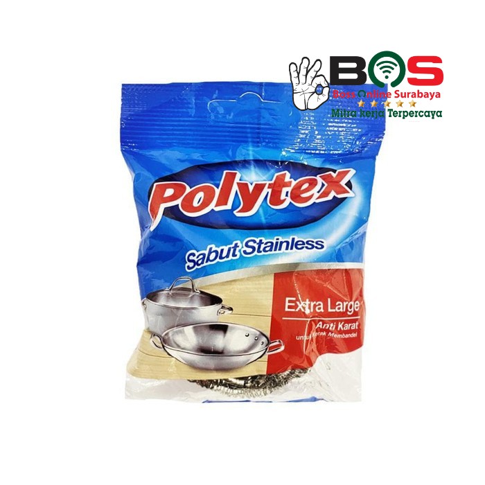 Polytex Sabut Stainless Extra Large 20Gr Untuk Membersihkan Sisa Makanan