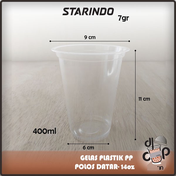 Cup Gelas Plastik 14oz Tebal 7gr Starindo 400ml Shopee Indonesia