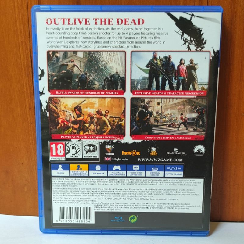 World War Z PS4 Kaset Worldwar Z WW Playstation PS 4 PS 5 Ps5 Worldwarz WarZ CD BD Game WorldZ Worlds Worldswar WWZ Games ps 4 ps 5 ori original asli terbaru aftermath world warz petualangan seru action ps4 ps5