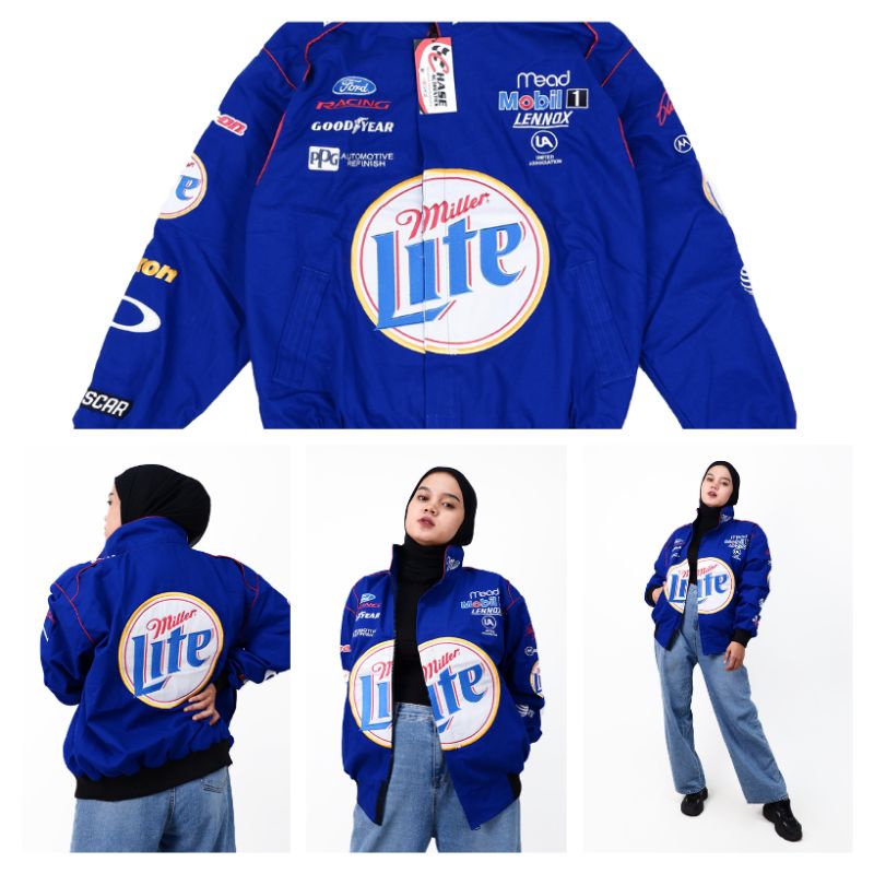NASCAR JAKET CHASE MILLER LITE PREMIUM ORIGINAL..