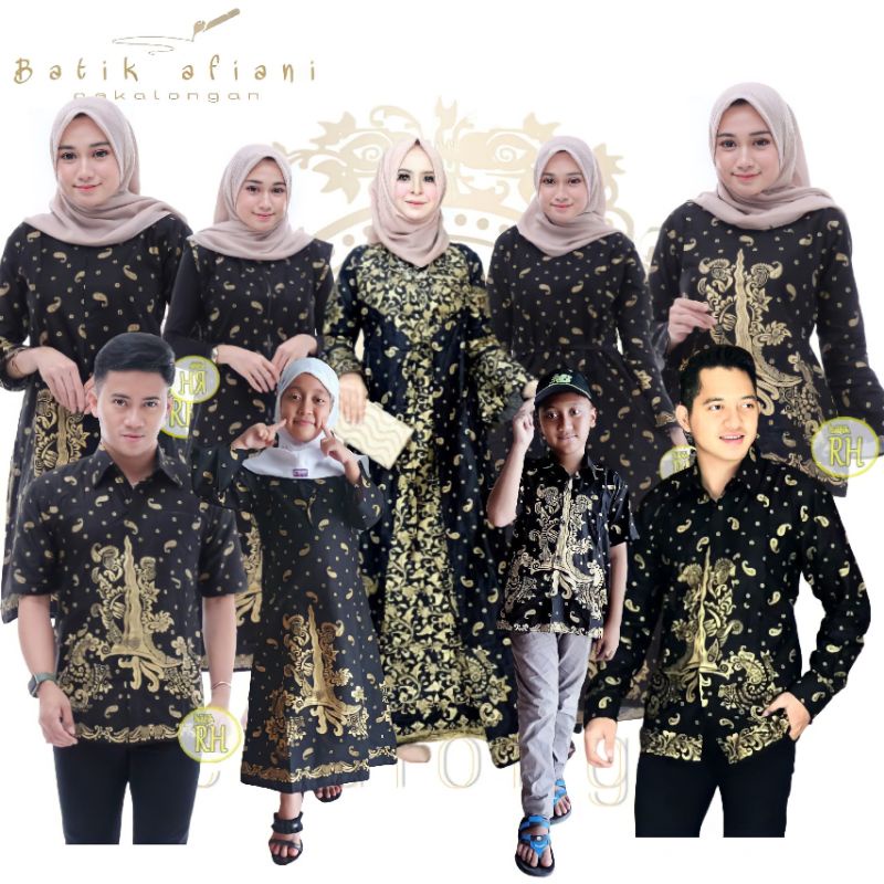 Maura Couple - Sania Ruffle Batik Keluarga Couple Jazy Gamis Syar'i - Gamis Kerah Jazy Terbaru Motif Keris Prodo 2022