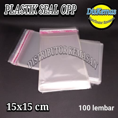 

KEMASAN PLASTIK OPP SEAL LEM PEREKAT KEMASAN SNACK SOUVENIR 15x15 cm