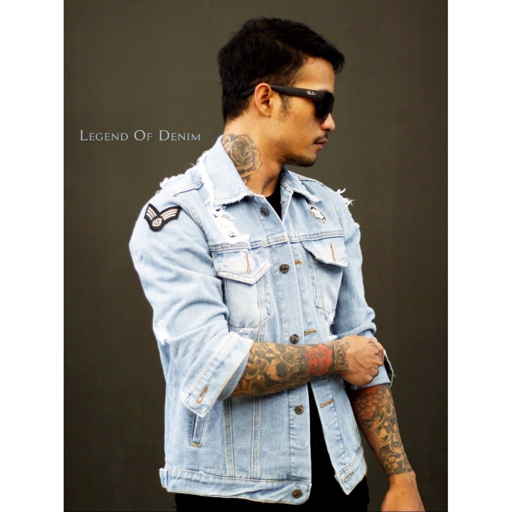 Jaket Jeans Premium Pria Casual Murah Rock n Roll
