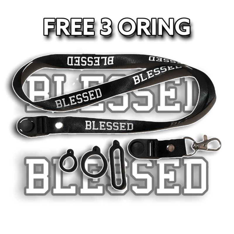 

Lanyard BLESSED tali lanyard DISTRO gantungan kunci name tag id card kartu nama / tali lanyard gantungan leher