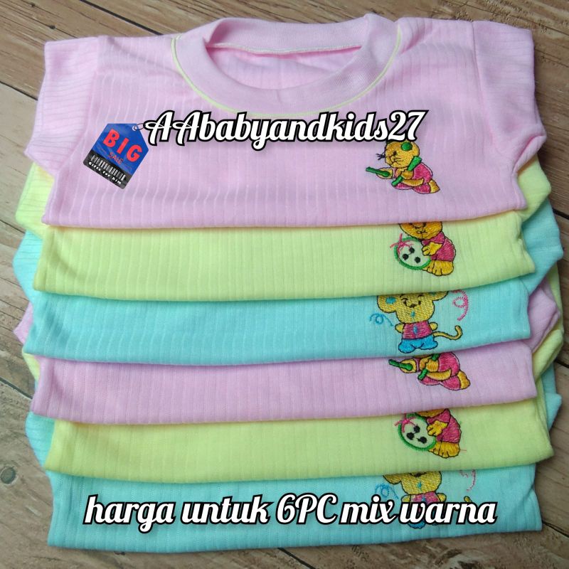 6PC (Setengah Lusin) Conoco Kaos Oblong Bayi Untuk Harian Usia 0-12Bulan SNI Nyaman Berkualitas