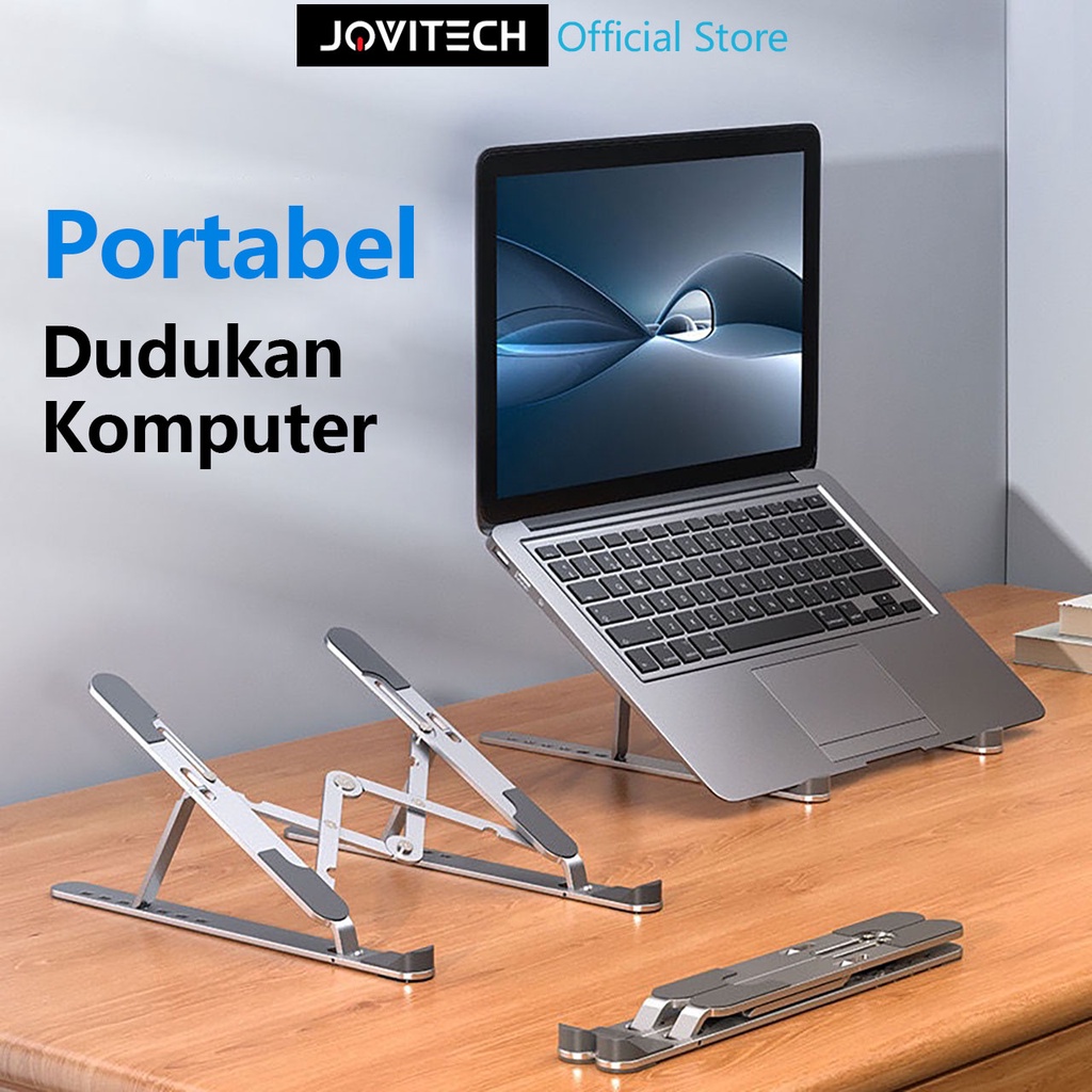 【COD】Jovitech Laptop Stand Holder Portable Lipat Full Alumunium 6 Ketinggian - LH01