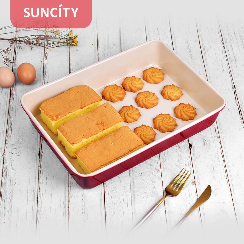 Suncity 13 Inch RED Bake and roasting bake pan / loyang kue