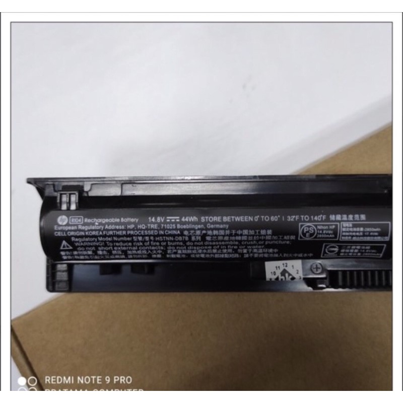 ORIGINAL BATERAI HP RI04 R104 RI04XL PROBOOK 450 455 470 G3 HSTNN-Q94C