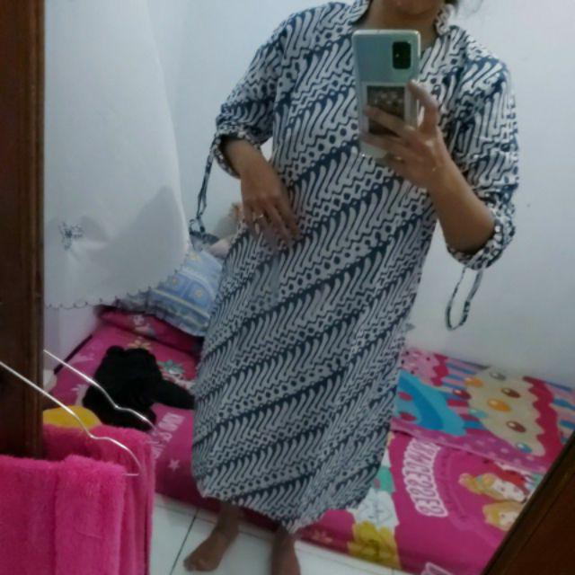 Grosir Terlaris Serut Genes Jelita Tunic Navbor Yelbor Whitbor Creambor Tunik Batik Modern Hrb030