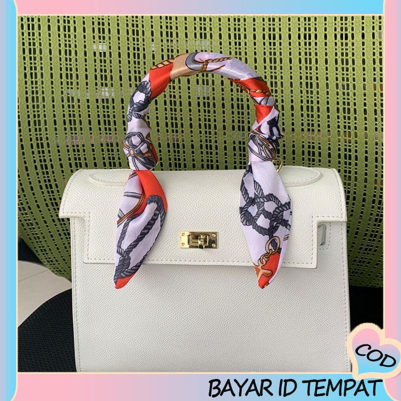 COD❤️ Syal sutra kecil panjang diikat tas dekorasi diikat rambut profesional syal ikat kepala pita busur-A.one