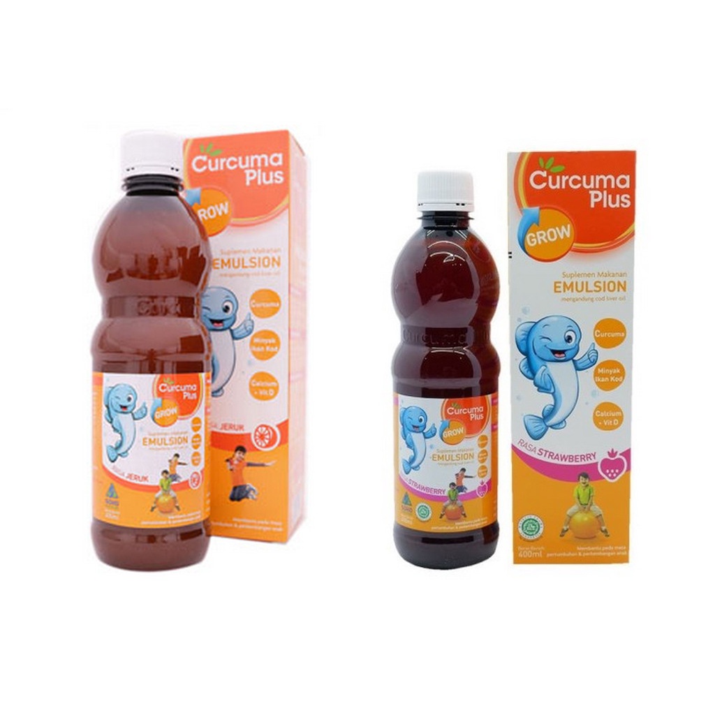 CURCUMA Plus Grow Emulsion 200 ML Rasa Jeruk Dan Strawberry - Multivitamin Suplemen Pertumbuhan Anak