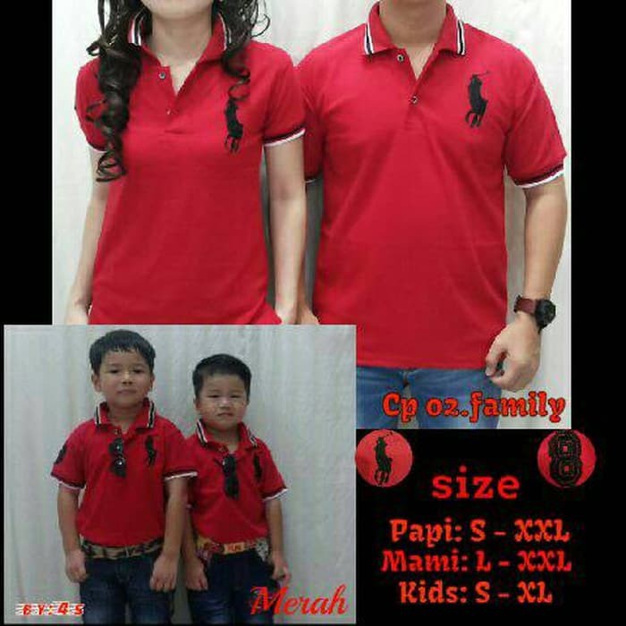 NEW Kaos Polo Couple Family Merah TERBATAS