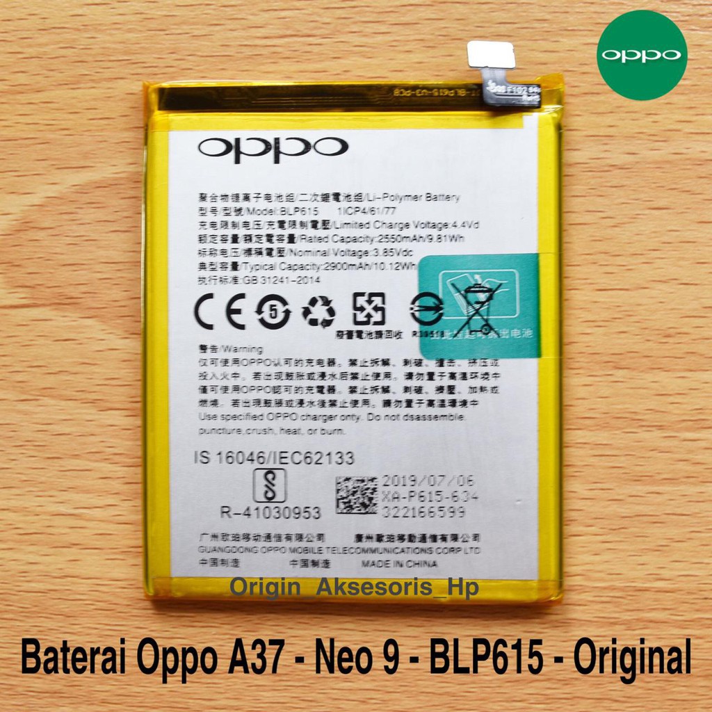 Batre HP OPPO A37 Original Baterai HP Oppo A37 BLP615 Batu HP OPPO A37 Batu Batre OPPO A37