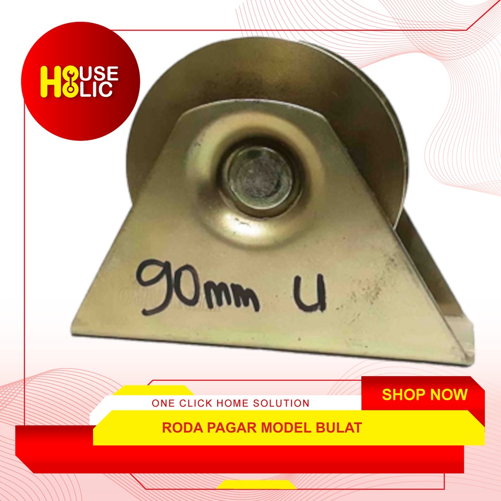 Roda Pagar Model Bulat 90mm / Rel Pagar Besi 90 MM