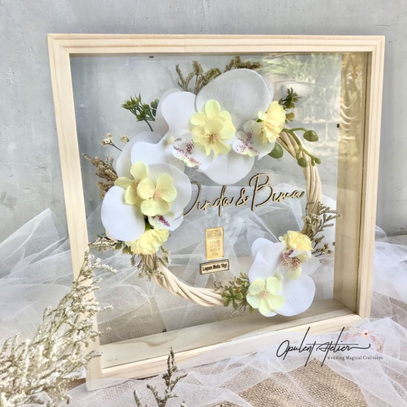 HAZEL - Mahar Anggrek 3D Murah / Mahar Akrilik Anggrek / Mahar Pernikahan Anggrek / Mahar Rustic / B