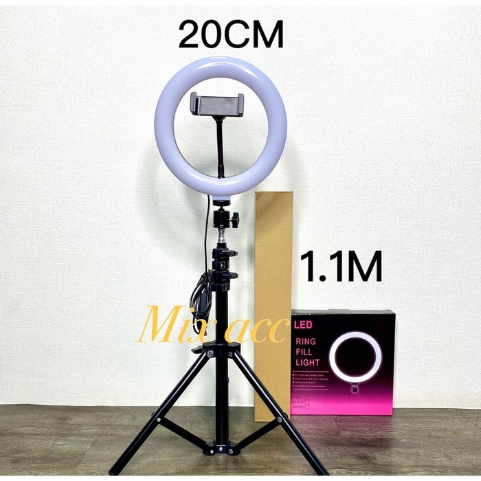 Ring Light 20CM + Light Stand Tripod 2M 1.6M 1.1M Selfie Vlogger