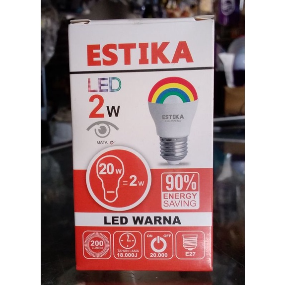 ESTIKA Lampu LED Warna 2 Watt - Lampu Hias/Lampu Tidur