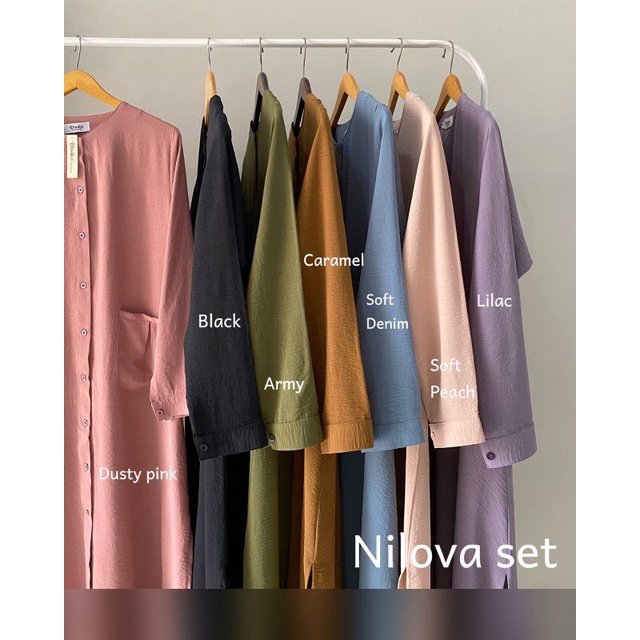 Fashion Muslim , Long Tunik One set Muslimah Original Disiko Exclusive , Setelan Katun Crincle.
