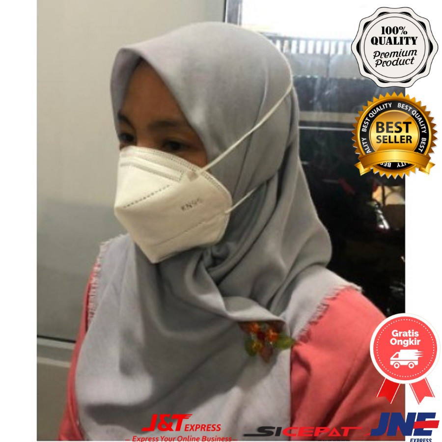 DISPOSABLE MASK KN 95 HIJAB FACEMASK TANPA BOX / MASKER KN 95 HIJAB / MASKER HIJAB TANPA BOX KN95