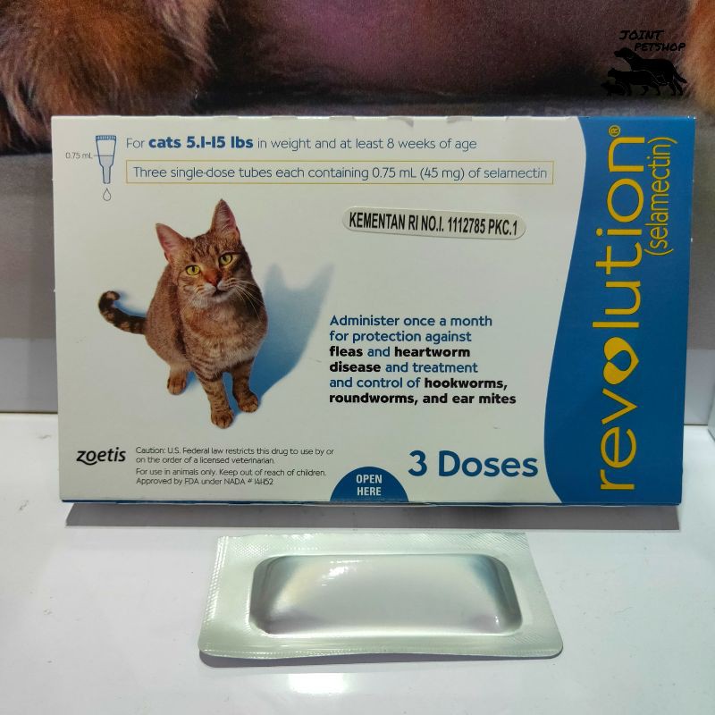 Obat Tetes Kutu Kucing Revolution 5.1-15lbs 1tube