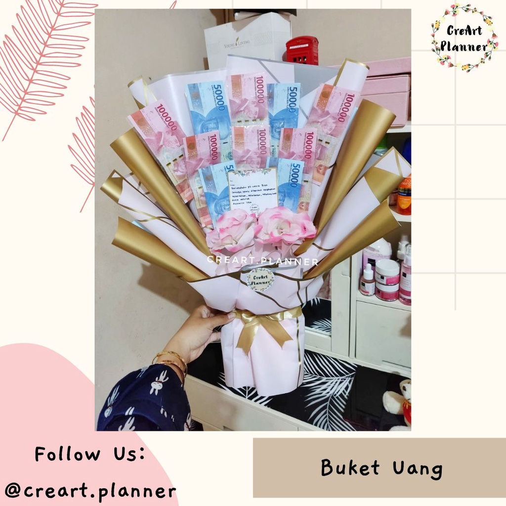 Kado Ulang Tahun.Kado Anniversary.Buket uang.Buket bunga.Bunga uang.Mahar. Seserahan. Money Bouquet 