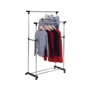 DOUBLE SINGLE ROD RACK Gantungan Baju 2 Lapis Laundry Pajangan display stand hanger