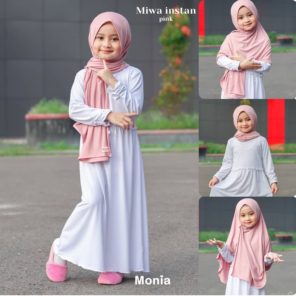 Monia Hijab Kids - Miwa Hijab Pashmina Instan Kerudung Bayi Jilbab Anak