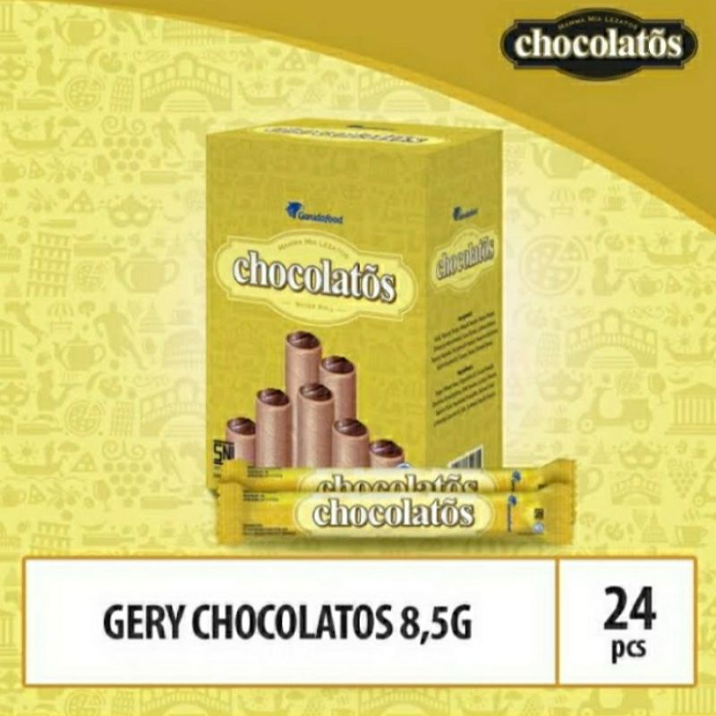 

Gery Chocolatos Wafer Roll Rasa Coklat 24 pcs