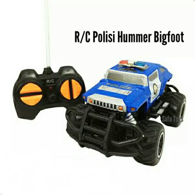 Mainan R/C Mobil Police Hummer Bigfoot 1:43