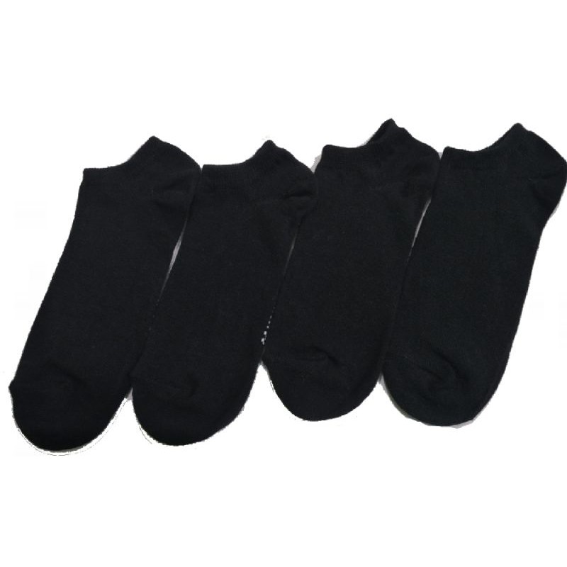 TOKO KL | (12 pasang) kaos kaki pendek mata kaki hitam polos ankle socks pria wanita dewasa unisex murah