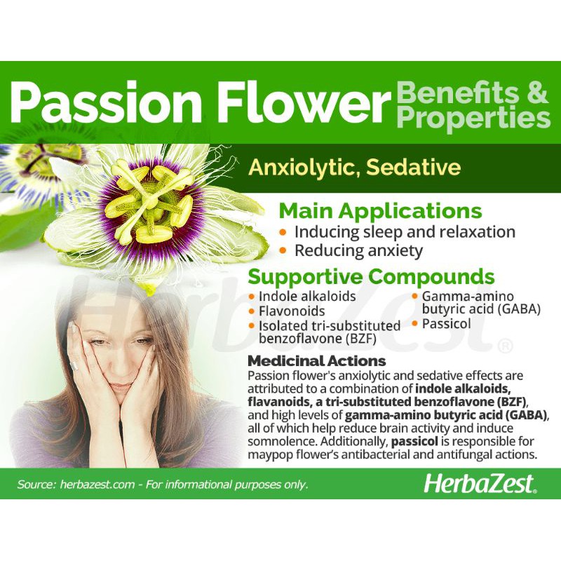 PASSION FLOWER TEA : ANXIOLYTIC, SEDATIVE, SLEEP &amp; RELAX (30 Tea Bag)