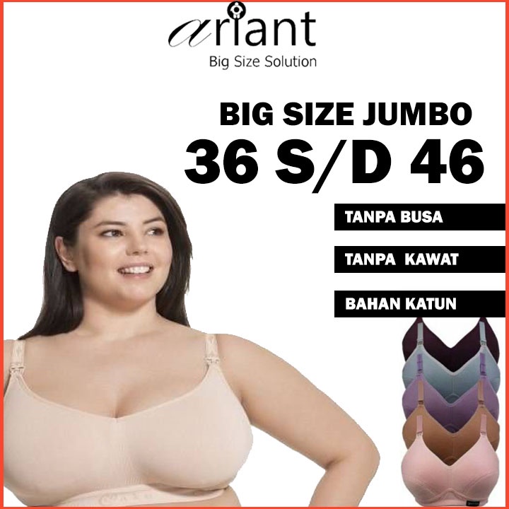 BH JUMBO Sport Bra Wanita Big Size Tanpa Kawat Dan Busa Push Up Cup Besar